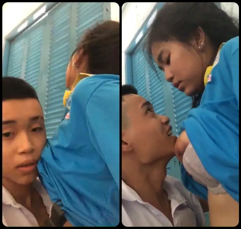 2 nữ sinh nắc trong lớp học